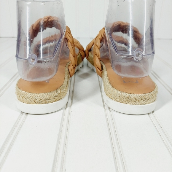 New Marc Fisher LTD Jaimee Leather Braided Espadrilles Sandals M76 - Picture 7 of 13